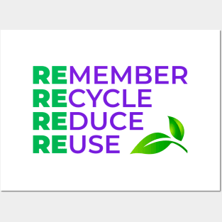 Remember Recycle Reduce Reuse Posters and Art